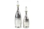 Metalic Silver Bottles With Stopper Set Of 2  - Signature