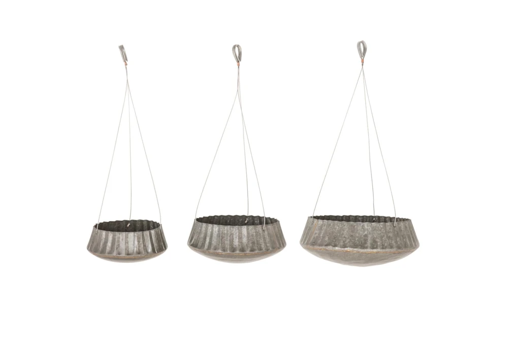 Industrial Hanging Planters Set Of 3  
