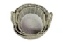 Round Grey And White Seagrass Baskets Set Of 3 - Front