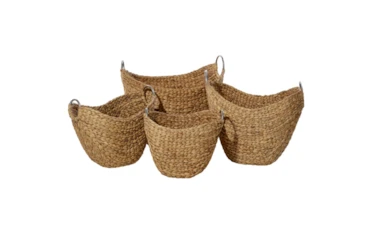 Brown Wicker Backets Sets Of 4