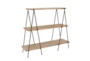 59 Inch 3 Tier Wood And Iron Shelf - Material