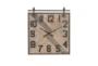 Multicolor Wood Square Analog Wall Clock - Signature