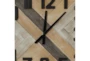 Multicolor Wood Square Analog Wall Clock - Detail