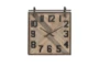 Multicolor Wood Square Analog Wall Clock - Material