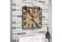 Multicolor Wood Square Analog Wall Clock - Room