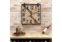 Multicolor Wood Square Analog Wall Clock - Room