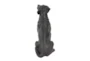 20 Inch Black Resin Sitting Dog Sculpture - Front