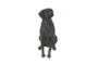 20 Inch Black Resin Sitting Dog Sculpture - Material