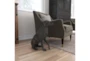 20 Inch Black Resin Sitting Dog Sculpture - Room
