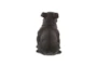 13 Inch Black Polystone Sitting Dog Decor - Back