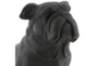 13 Inch Black Polystone Sitting Dog Decor - Material