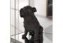 13 Inch Black Polystone Sitting Dog Decor - Room