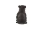 13 Inch Black Polystone Sitting Dog Decor - Front
