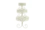 White Metal Cake Stands With Vine Accents Set Of 3  - Front
