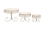 White Metal Cake Stands With Vine Accents Set Of 3  - Signature