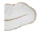Extra Large White Feather With Gold Stem Wall Decor  - Front