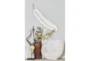 Extra Large White Feather With Gold Stem Wall Decor  - Room