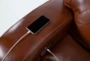 Victor Chestnut Leather Power Zero Gravity 79" Reclining Storage Console Loveseat with Power Headrest, USB & Lumbar - Detail