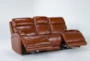 Victor Chestnut Leather Zero Gravity 88" Reclining Sofa with Power Headrest & Lumbar - Detail