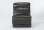 Vance Grey Leather Armless Chair - Signature