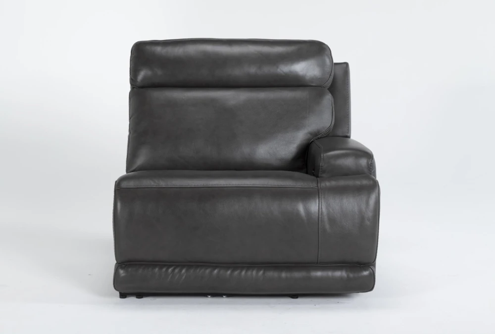 Vance Grey Leather Power Zero Gravity Right Arm Facing Recliner with Power Headrest & Lumbar