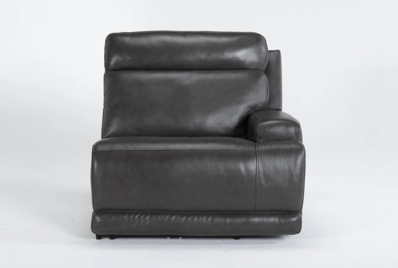 Vance Grey Leather Power Zero Gravity Right Arm Facing Recliner with Power Headrest & Lumbar - 360