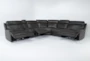 Vance Grey Leather 140" 6 Piece Zero Gravity Reclining Modular Sectional with Power Headrest, USB & Lumbar - Side