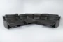 Vance Grey Leather 140" 6 Piece Zero Gravity Reclining Modular Sectional with Power Headrest, USB & Lumbar - Side