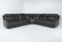 Vance Grey Leather 140" 6 Piece Zero Gravity Reclining L-Shaped Modular Sectional with Power Headrest, Power Lumbar, Wireless Charging, Storage, Pop Out Cupholders & USB - Signature