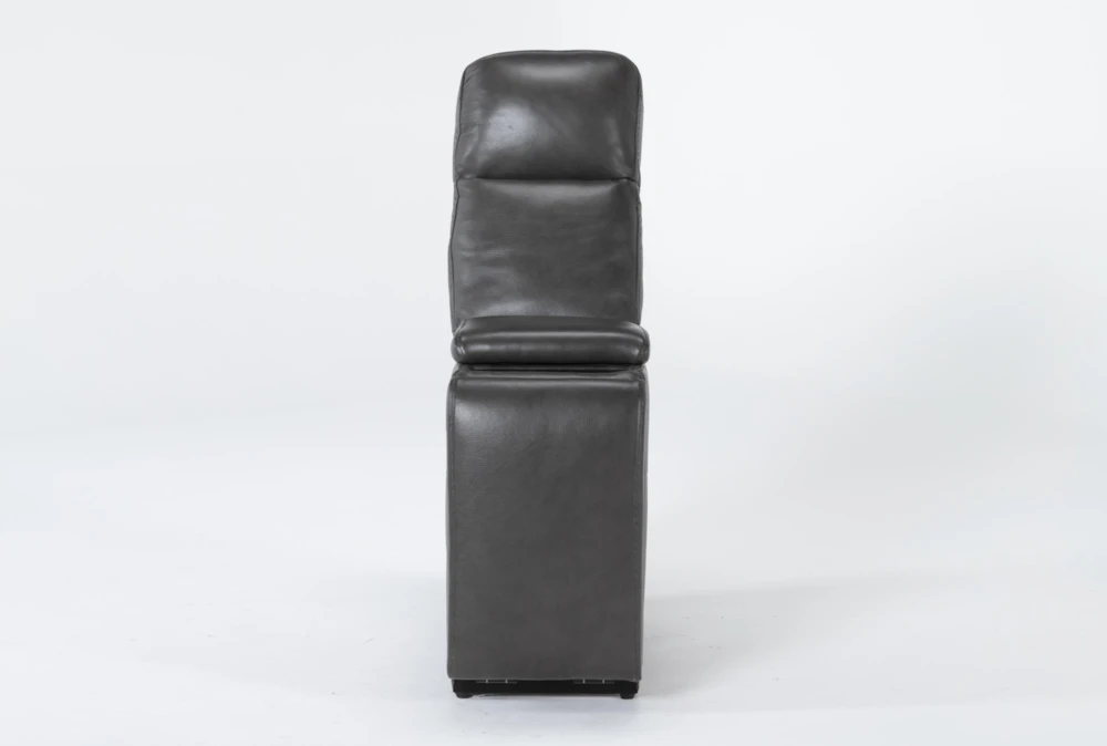 Vance Grey Leather Console with Wireless Charging, USB & Invisible Cupholders