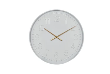 Simple White Clock With Gold Accents