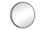 31 Inch Round Black Metal + Cane Wall Mirror - Material