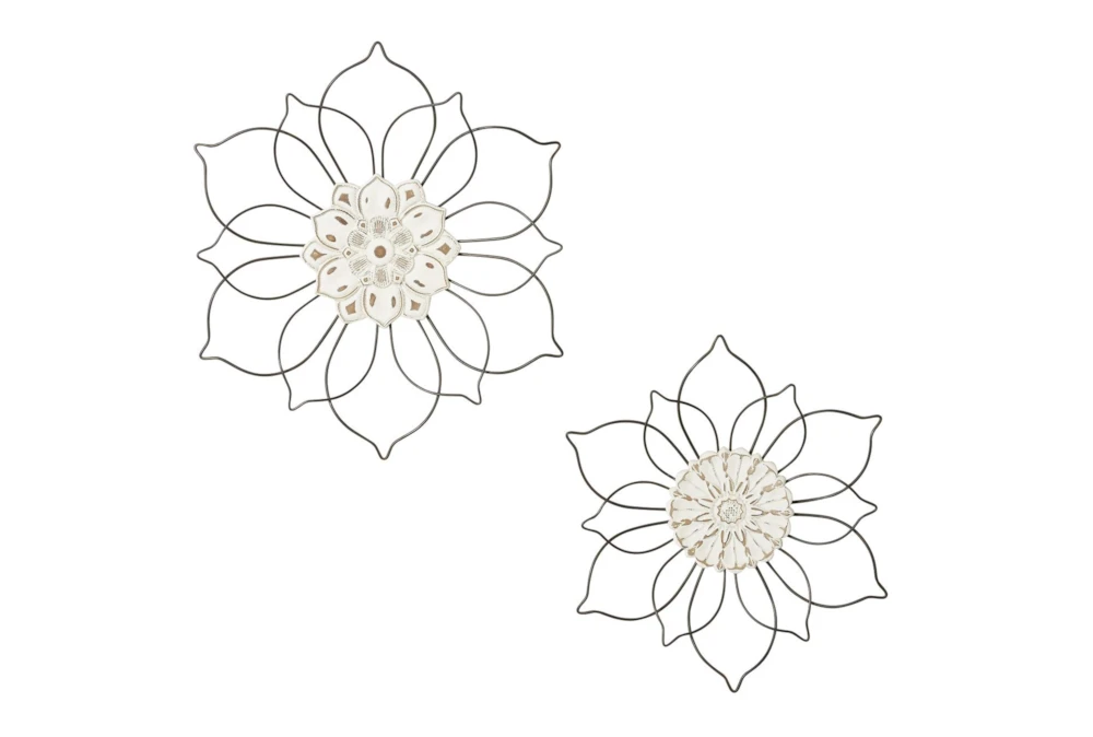 Floral Wall Decor Set Of 2 Assorted Flowers