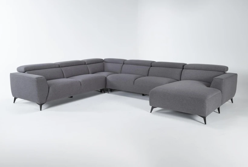 Lucas Graphite 4 Piece 145" Sectional With Right Arm Facing Chaise - 360
