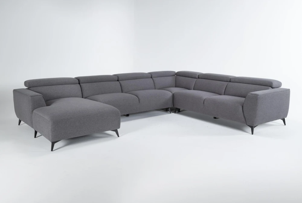 Lucas Graphite 4 Piece 145" Sectional With Left Arm Facing Chaise