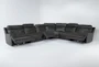 Vance Grey Leather 159" 6 Piece Zero Gravity Reclining Modular Sectional with 2 Armless Chairs & 1 Power Armless Recliner - Side