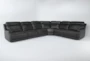 Vance Grey Leather 159" 6 Piece Zero Gravity Reclining Modular Sectional with 2 Armless Chairs & 1 Power Armless Recliner - Signature