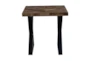 Mango Wood Pieced Diamond Print Accent Table  - Front