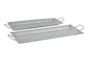 Grey 3.5 Inch Metal Galvanized Trays Set Of 2 - Front