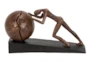 Brown 8 Inch Polystone Sportman Sculpture - Signature