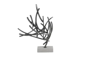 Grey 23 Inch Metal Cement Abstract Sculpture
