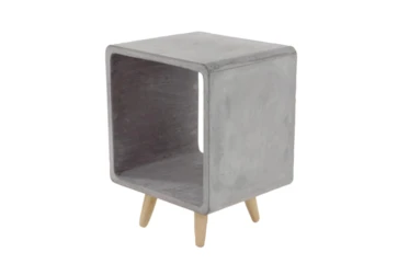 Grey 21 Inch Fiber Clay Wood Table