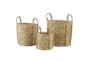 Brown 20 Inch Waterhyancinth Planter Set Of 3  - Front