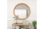 Brown 40 Inch Wood Wall Mirror - Room