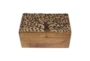 Brown 6 Inch Wood Carved Box Set Of 3 - Detail