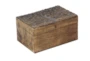 Brown 6 Inch Wood Carved Box Set Of 3 - Front