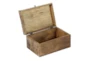 Brown 6 Inch Wood Carved Box Set Of 3 - Front