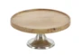 Brown 7 Inch Wood Aluminum Cake Stands Set Of 3 - Back