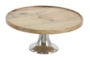 Brown 7 Inch Wood Aluminum Cake Stands Set Of 3 - Material
