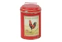 Red 11 Inch Metal Canister Set Of 3 - Front